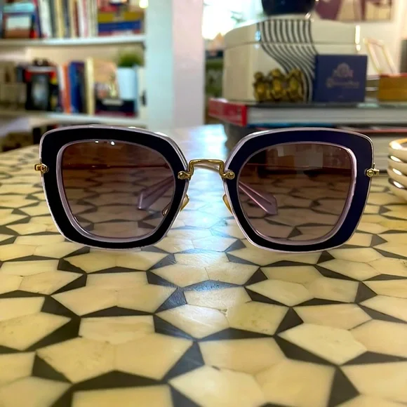 Accessories | Miu Miu Purple Velvet Sunglasses | Poshmark display picture 2